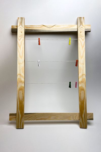 ÖZCANLAR ÇERÇEVE Wooden Lighted Picture Frame with Clothespin and String Photo Hanger with String Frame with Clothespin