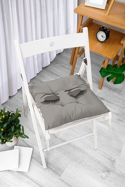 Realhomes Modern Eyelash Digital Printed Fluffy Square Chair Cushion