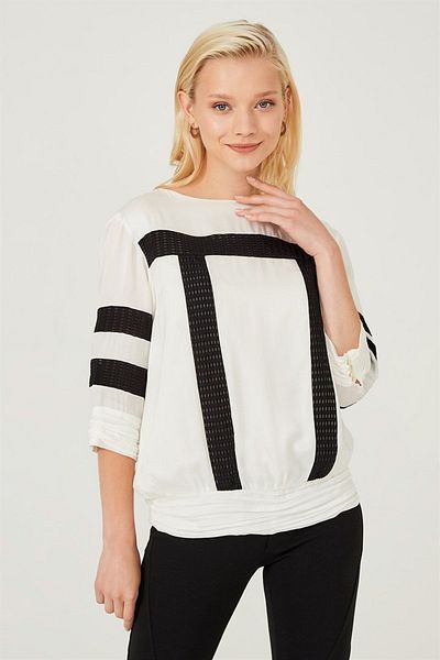Trussardi Women's Black Stripe Detailed Blouse