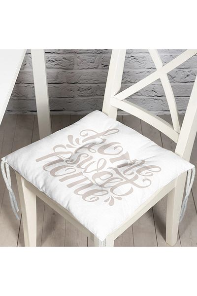 Realhomes Light Gray Home Sweet Home Fluffy Square Chair Cushion