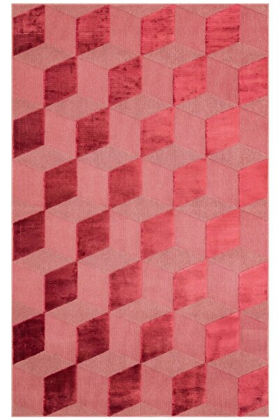 Eko Halı Zenıth Dyed Znt 05 Bordo Dyed Yüksek Alçak Dokulu Naturel Yün Ve Vis...