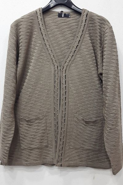 N.Y.YILDIZ Star Acrylic Knitwear Stone Mother Plus Size Σακάκι