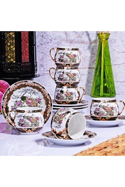 Kosova Gsa-51 Porcelain Chubby Set of 6 Coffee Cups
