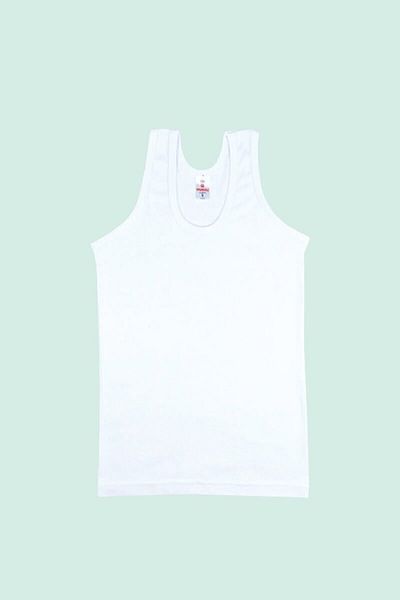 Ceylanoğlu Pack of 6 White Ribbed Combed Cotton Boy's Strappy Flexible Undershirt