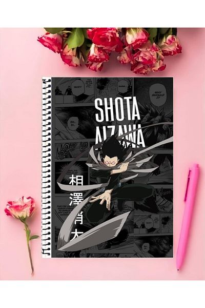 animeandyourworld دفتر ملاحظات Shota Aizawa Anime - قطعة واحدة، مقاس A4، مقاس 21*29 سم، تصميم خاص مع خطوط سلكية