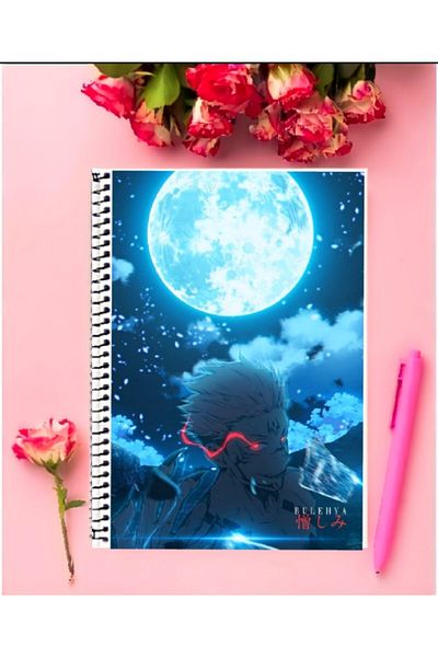 animeandyourworld Ryomen Sukuna Anime Notebook 1 Piece Special Design A4 Size 21*29 Cm Wired Checkered Notebook