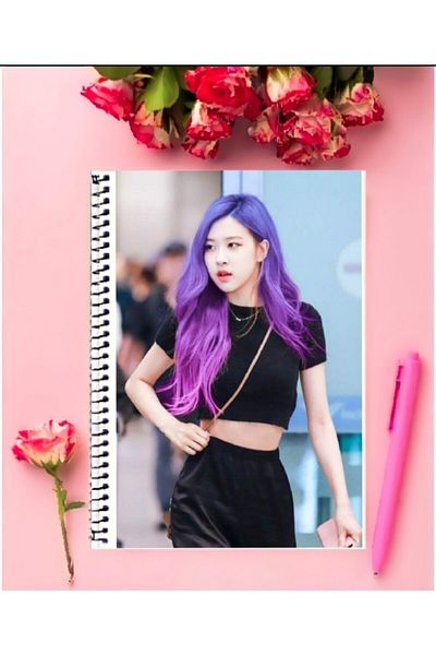 animeandyourworld Black Pink Notebook 1 Piece Special Design A4 Size Ringed Unlined Notebook 21*29 Cm