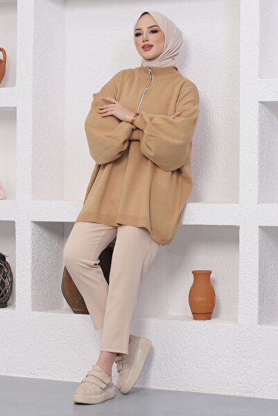 InStyle Sara με φερμουάρ Knitwear Tunic - Camel