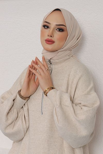 InStyle تونيك تريكو بسحاب من سارة - إكرو