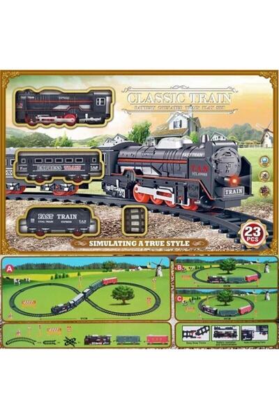 ABC OYUNCAK Oyuncak Tren Seti 23 Parça Raylı Vagonlu Pilli Işıklı Tren Mj Star
