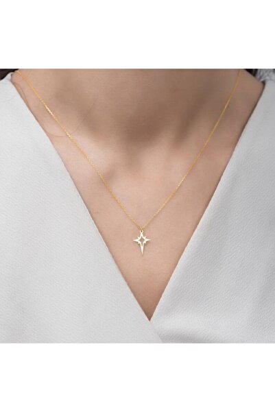 Genel Markalar 925k Minimal Kuzey Yıldızı Kolye