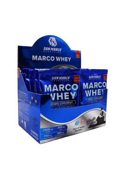 SANMARCO NUTRITION Marco Whey Protein - Chocolate Flavored Powder, 30 Gr * 16