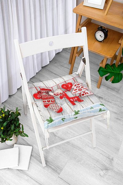 Realhomes New Year's Themed Digital Printed 3D Fluffy Chair Cushion