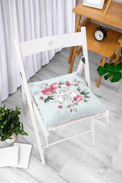 Realhomes For You Floral Digital Printing Pofidik Square Chair Cushion