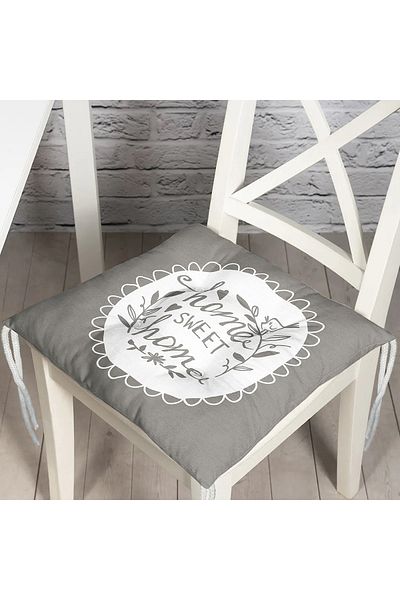Realhomes Home Sweet Home Digital Printed Fluffy Square Chair Cushion