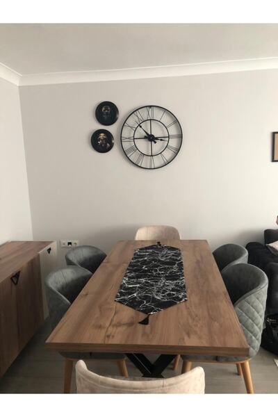 Ayşemce عداء (نمط رخام أسود مطبوع رقميًا)