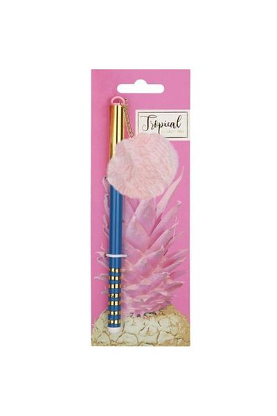 AGT Pyrus Ballpoint Pen with Pink Pompom