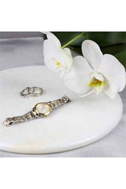 Akayev Marble 25 Cm White Round Presentation Plate