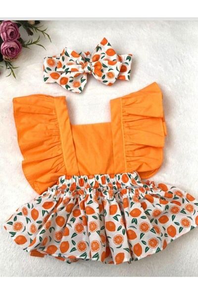 Şeker grup Baby Girl Orange Concept Salopet Dress