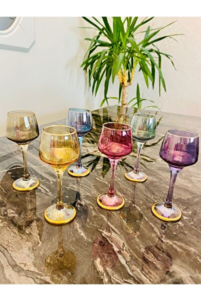 Lejon Home Amore Sunumluk Kahve Yanı Bardak 6'lı Lüsterli Lal 6 Renk