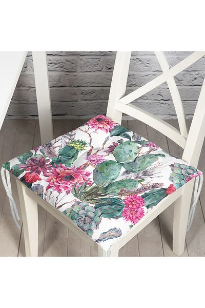 Realhomes Mint Green Desert Plant Modern Fluffy Chair Cushion