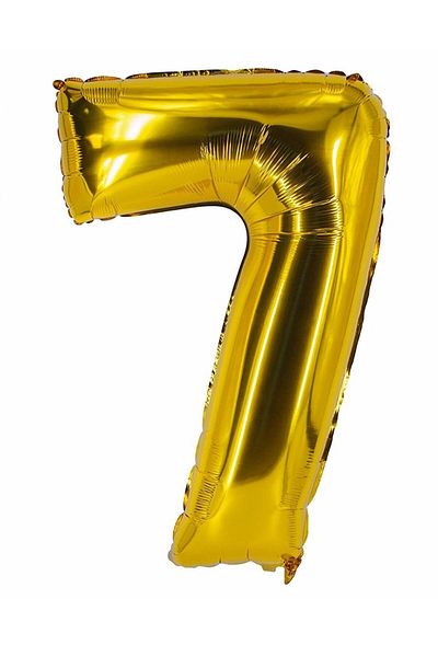 BEST PARTİ DOĞUM GÜNÜ PARTİ SÜSLERİ 7 Years 40 Inch 100 Cm Gold Large Number Foil Balloon