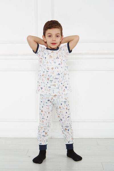 GÖKÇECİK TEKSTİL Çocuk Unisex Pijama Takımı - Kızılderili By Kidsabu