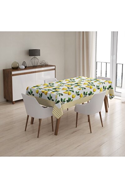 Befahomes Limon Desen Baskılı Masa Örtüsü