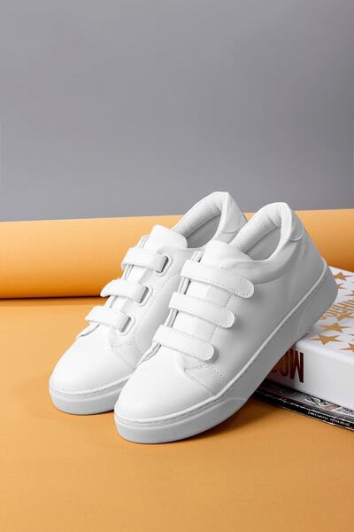 Lal Shoes & Bags Soft Kadın Spor Ayakkabı 3 Bantlı-beyaz