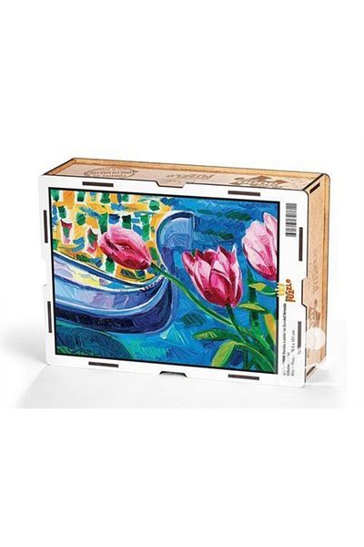 King Of Puzzle Pink Tulips And Gondola Venice Wooden Puzzle 3000 Pieces (uk76-mmm)