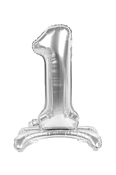 BEST PARTİ DOĞUM GÜNÜ PARTİ SÜSLERİ 1 Year Old Silver Colored Footed Foil Balloon Figure 32 Inches 80 Cm
