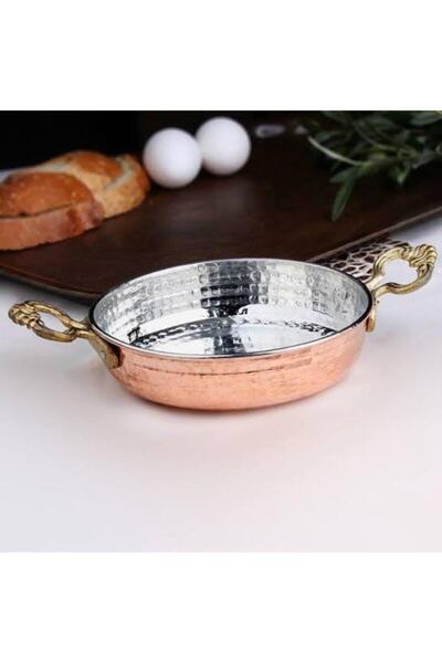 Genel Markalar Bakır Çekiç Dövme Kalın Yumurta Tavası & Sahanı 14 cm