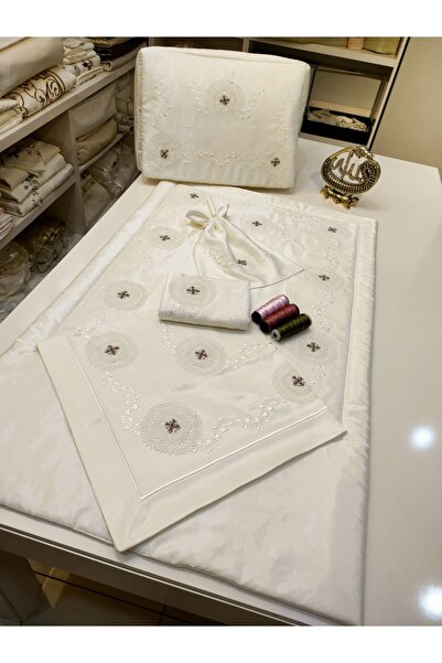 incisecrethome El Işi Iğne Oyalı Rokokolu Ve Nakış Işlemeli Seccade Setimiz 5...