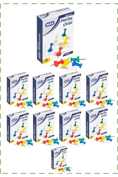 Mas 315 Map Nails Colorful - Set of 10