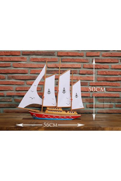 AYHAN KOTRA Cloth Sailboat, Wooden Model Yacht Ship, Boat Model Handmade Home, Office Gift and Accessory