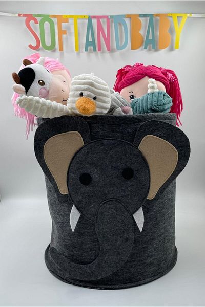 Soft and Baby Felt Elephant Basket for Toy