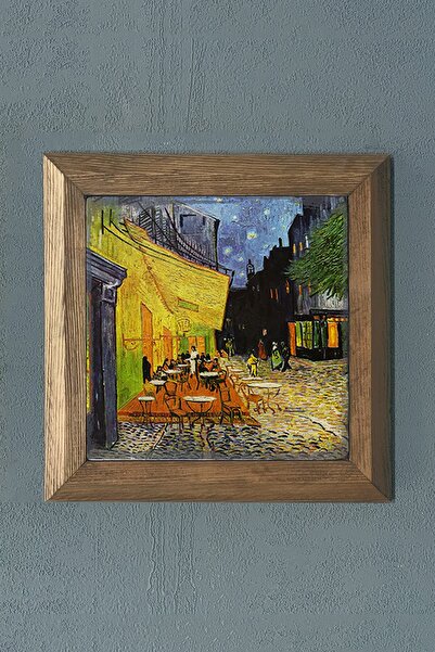 Oscar Stone Decor Masif Çerçeveli Doğaltaş Tablo 28x28 cm Vincent Van Gogh Es...