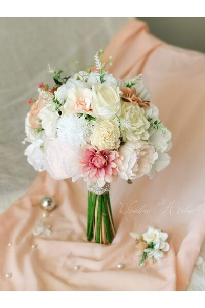 Kelebek Çiçekçilik Hobi Tasarım Gelin Buketi, Tasarım Gelin Çiçeği Ve Damat Y...