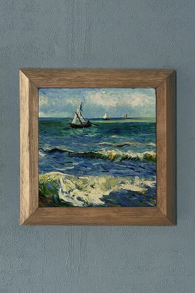 Oscar Stone Decor Masif Çerçeveli Doğaltaş Tablo 28x28 Cm Vincent Van Gogh Es...