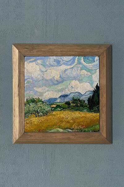 Oscar Stone Decor Masif Çerçeveli Doğaltaş Tablo 28x28 Cm Vincent Van Gogh Es...