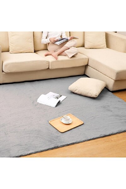 SARAZ HALI Yumuşak Puffy Peluş Halı Gri