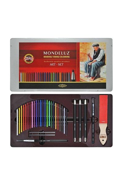 Koh-i Noor Mondeluz Aquarell Art Set 32 Piece Reusable Art Set Metal Box