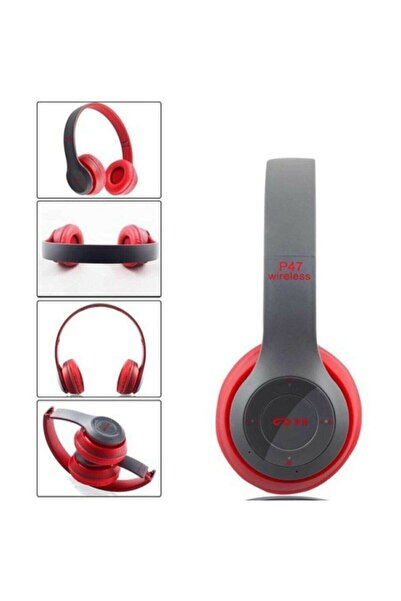 teknosepetim Kırmızı P47  5.0+edr Radyolu Aux Sd Kablosuz Wireless Mikrofonlu...