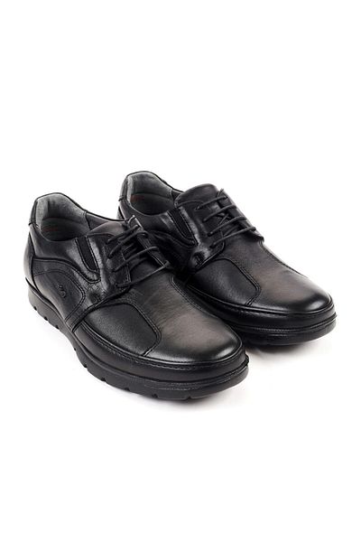 Forelli Pantofi negri confort pentru bărbați - cu șireturi 32605-h