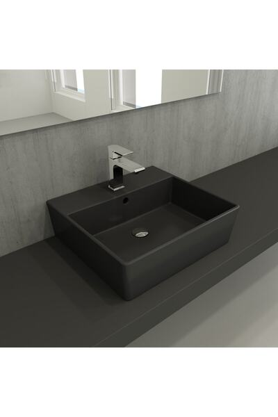 Bocchi Milano 50 Cm Çanak Lavabo Batarya Delikli Mat Antrasit 1216-020-0126