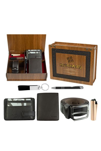 Grande Genuine Leather Men's Wallet & Card Holder and Belt Set