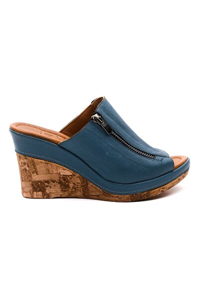 Zeynep Sıradağlı Papuci Gaspare din piele cu fermoar Albastru