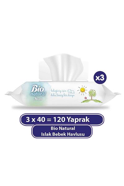 Sleepy Bio Natural Wet Towel 3x40 120 Sheets