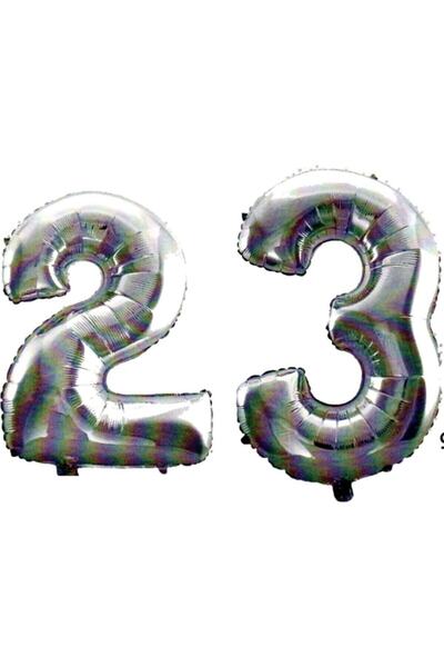 BEST PARTİ DOĞUM GÜNÜ PARTİ SÜSLERİ 23 Years Number Foil Balloon Silver 40 In...