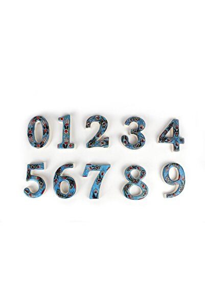 Yılmazel El Yapımı Seramik Kapı Numarası, Kapı Numaraları 6 Mavi